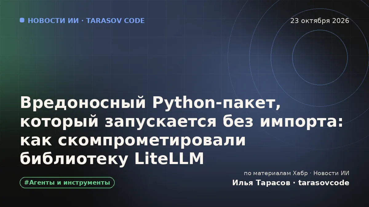 Вредоносный Python-пакет, который запускается без импорта: как скомпрометировали библиотеку LiteLLM