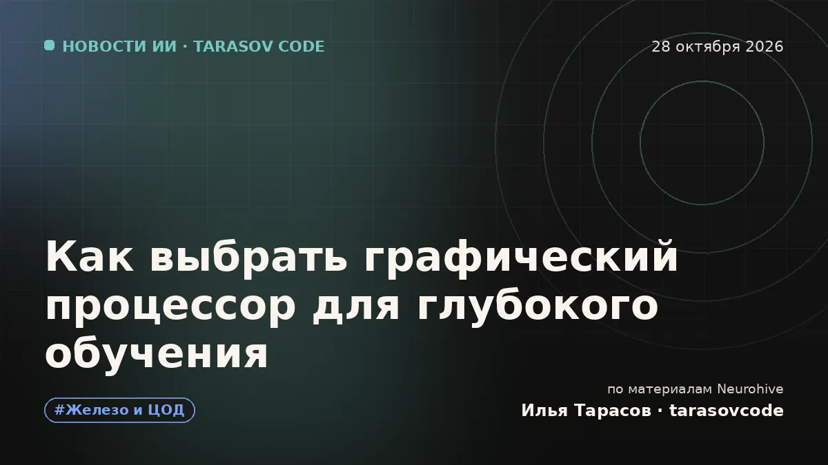 Как выбрать графический процессор для глубокого обучения