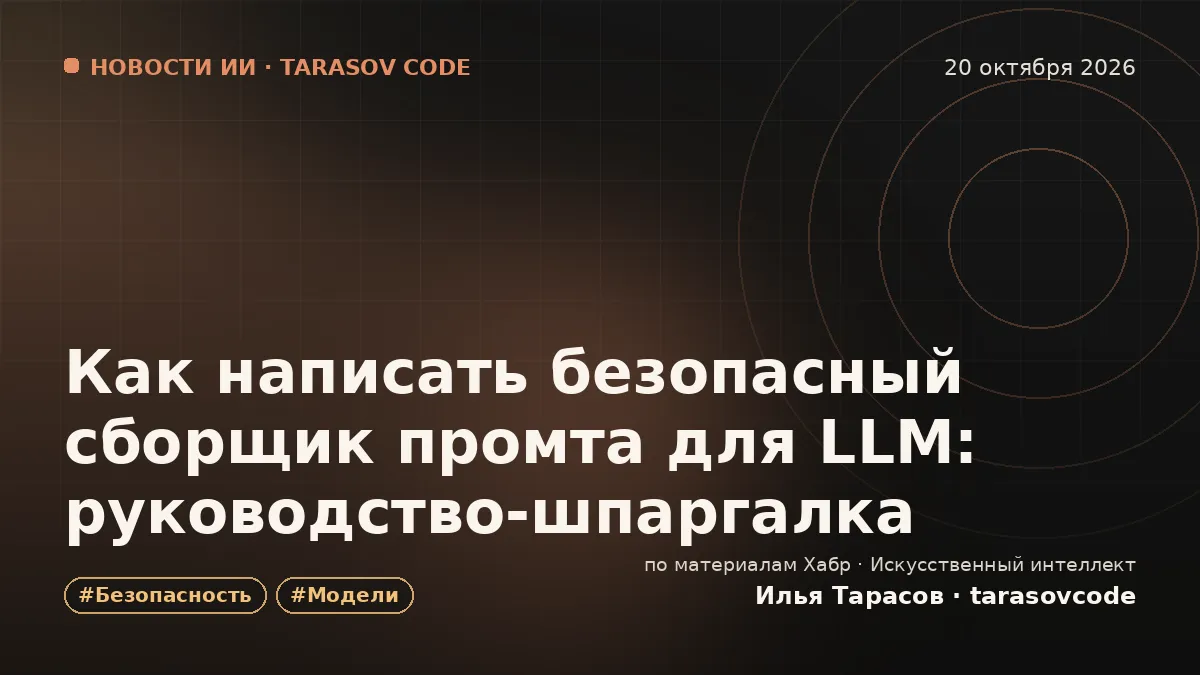 Как написать безопасный сборщик промта для LLM: руководство-шпаргалка