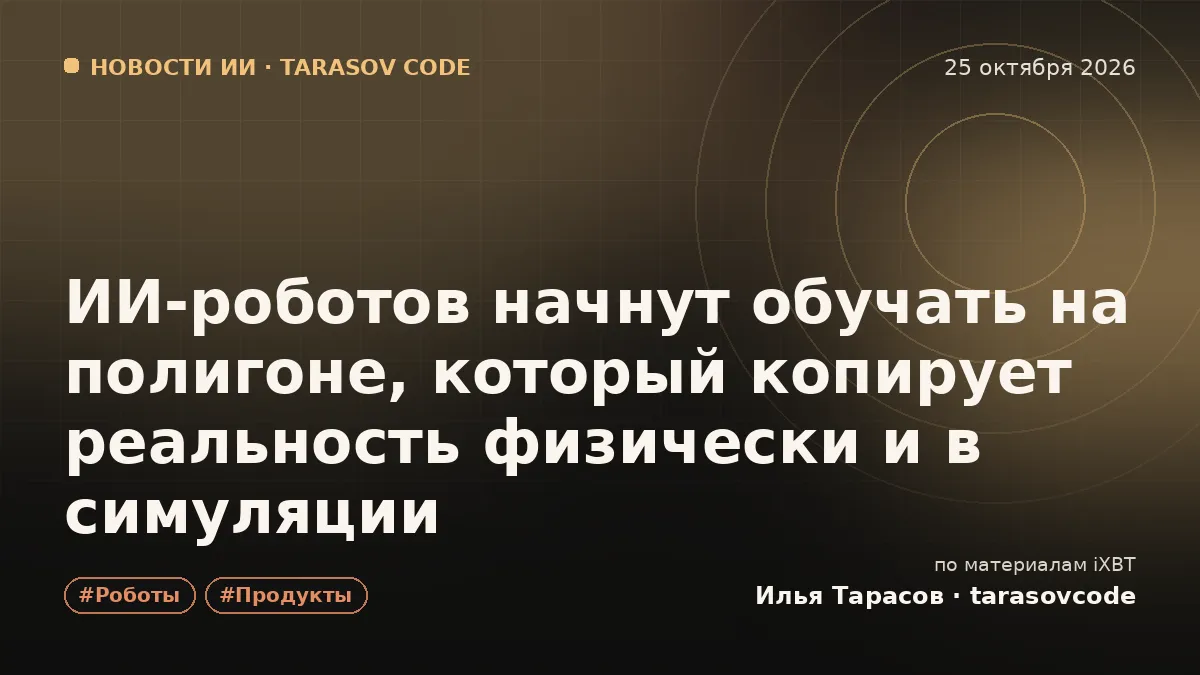 ИИ-роботов начнут обучать на полигоне, который копирует реальность физически и в симуляции