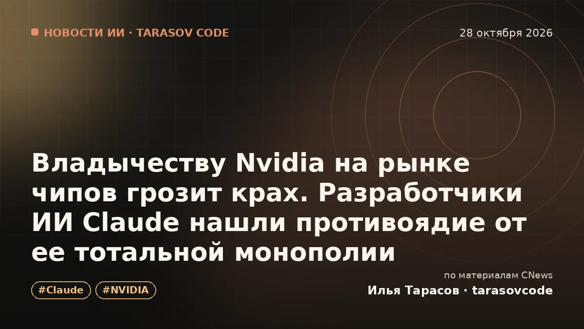 Владычеству Nvidia на рынке чипов грозит крах. Разработчики ИИ Claude нашли противоядие от ее тотальной монополии