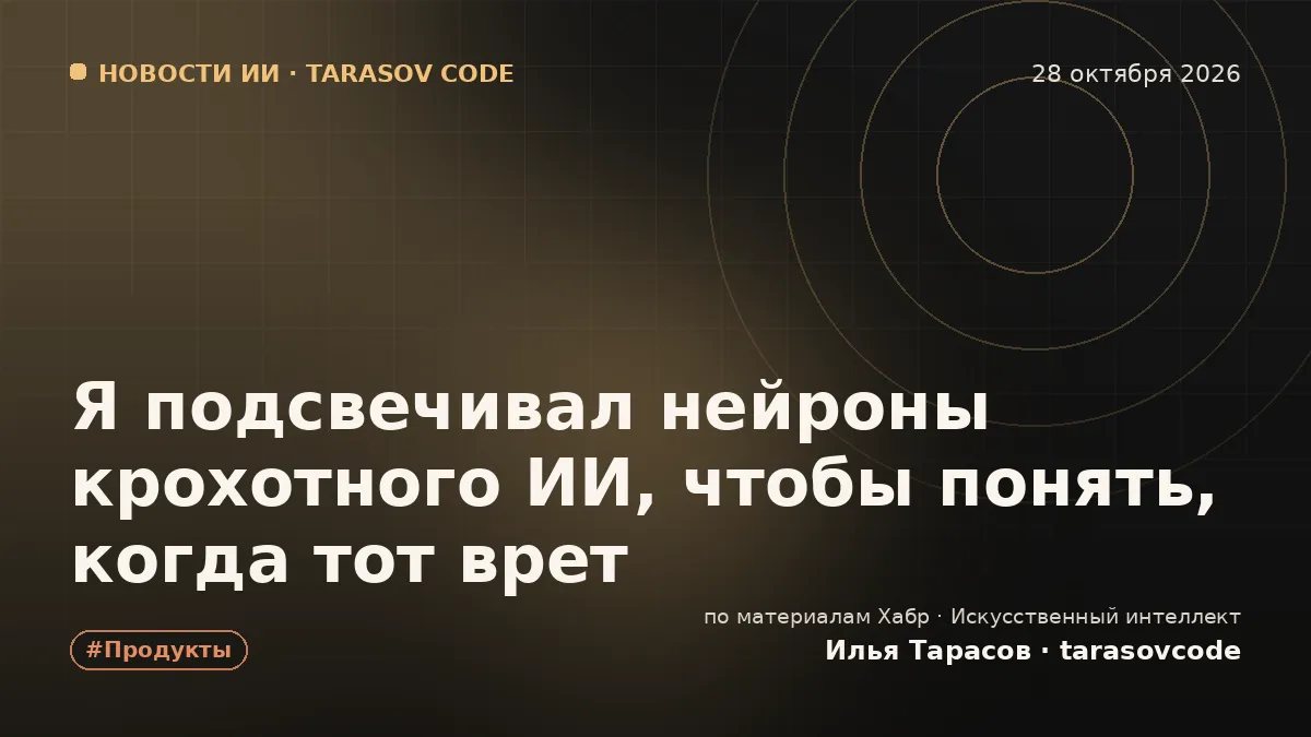 Я подсвечивал нейроны крохотного ИИ, чтобы понять, когда тот врет