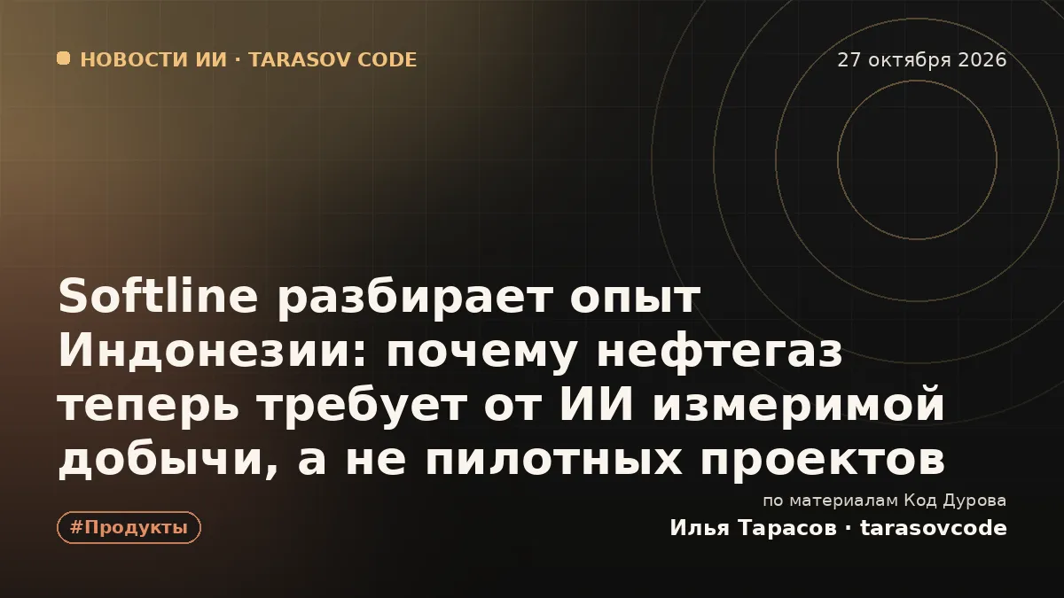 Softline разбирает опыт Индонезии: почему нефтегаз теперь требует от ИИ измеримой добычи, а не пилотных проектов