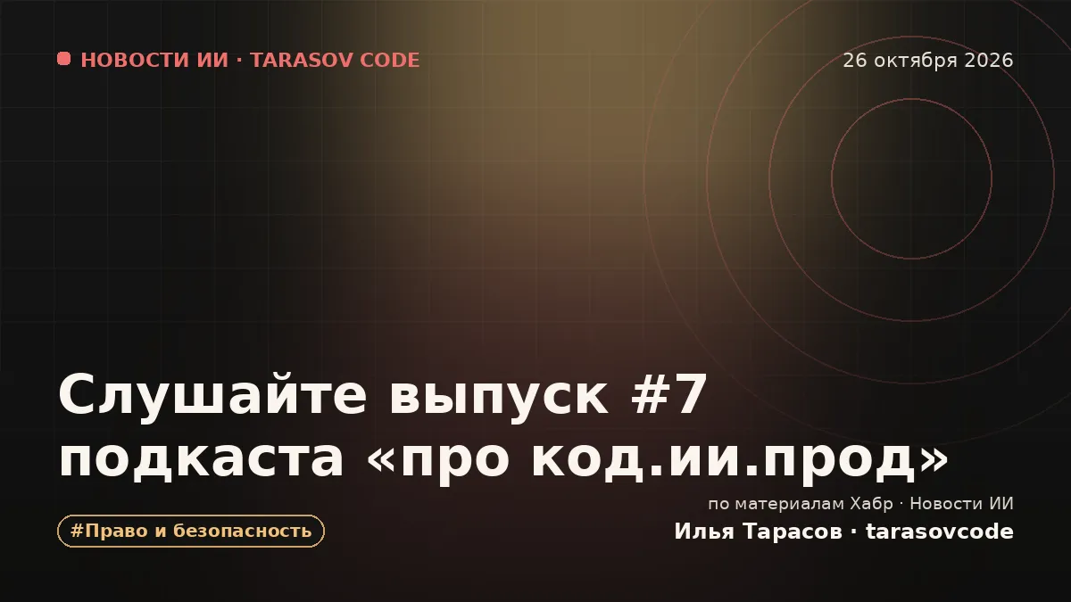 Слушайте выпуск #7 подкаста «про код.ии.прод»