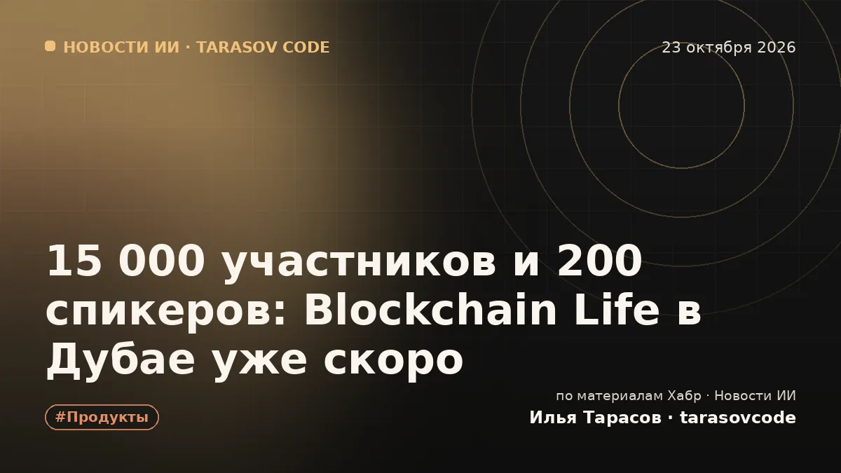 15 000 участников и 200 спикеров: Blockchain Life в Дубае уже скоро