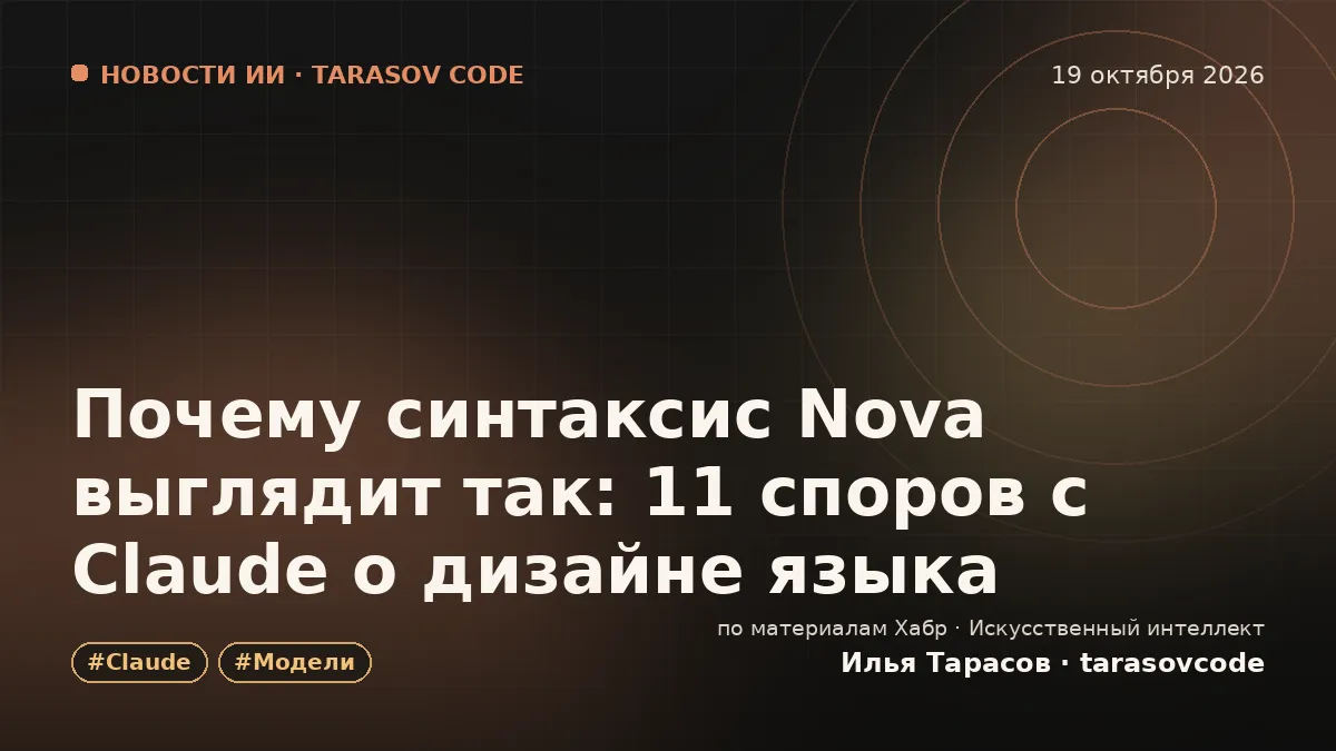 Почему синтаксис Nova выглядит так: 11 споров с Claude о дизайне языка