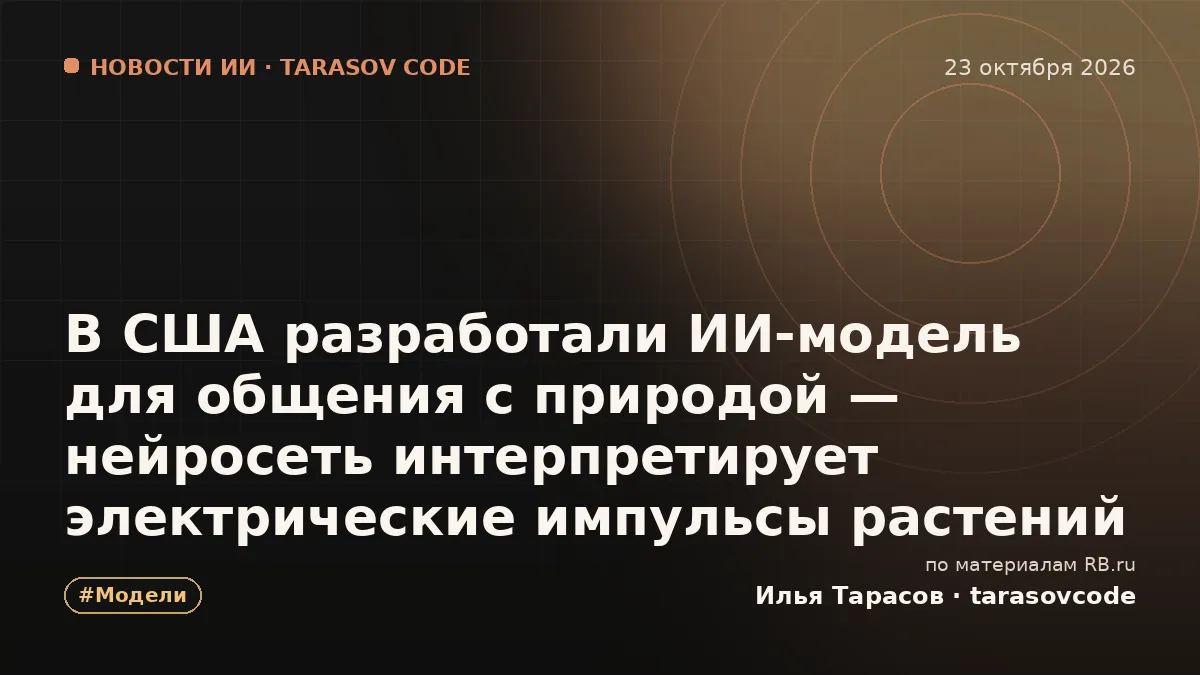 В США разработали ИИ-модель для общения с природой — нейросеть интерпретирует электрические импульсы растений