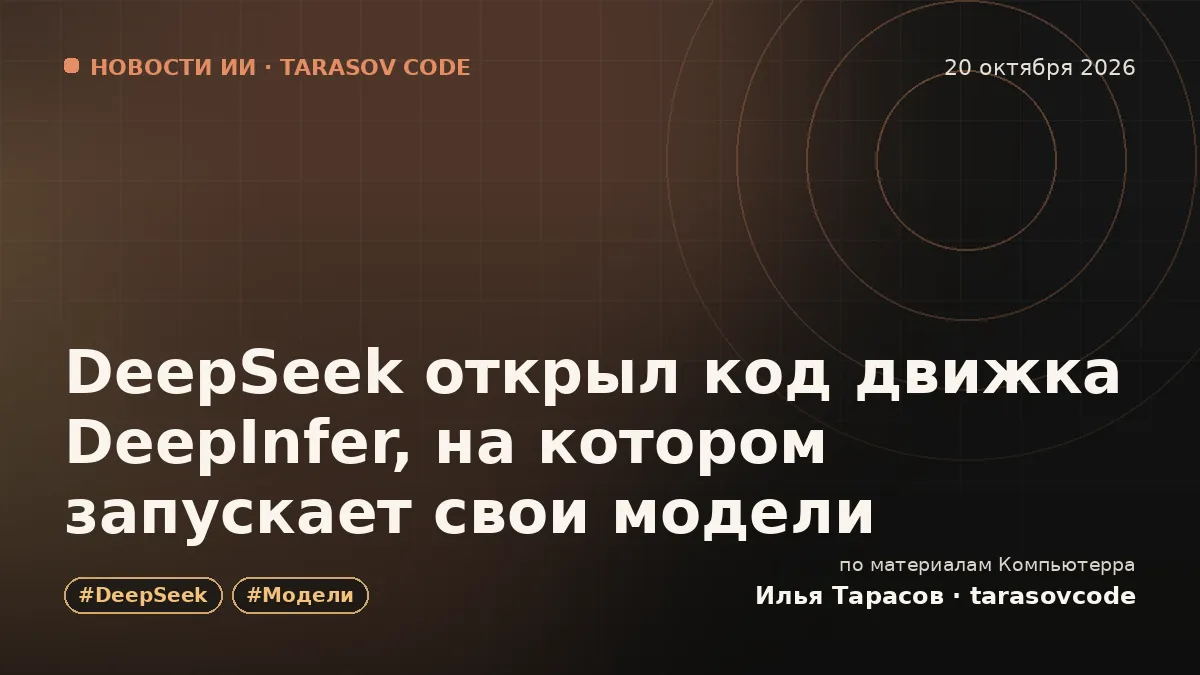 DeepSeek открыл код движка DeepInfer, на котором запускает свои модели
