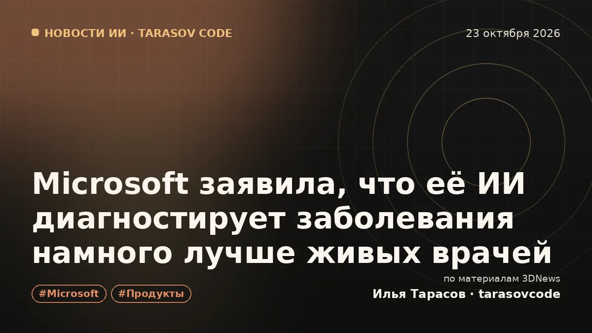 Microsoft заявила, что её ИИ диагностирует заболевания намного лучше живых врачей