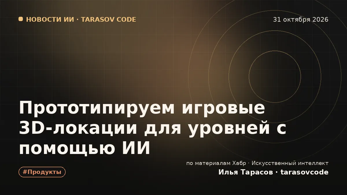 Прототипируем игровые 3D-локации для уровней с помощью ИИ