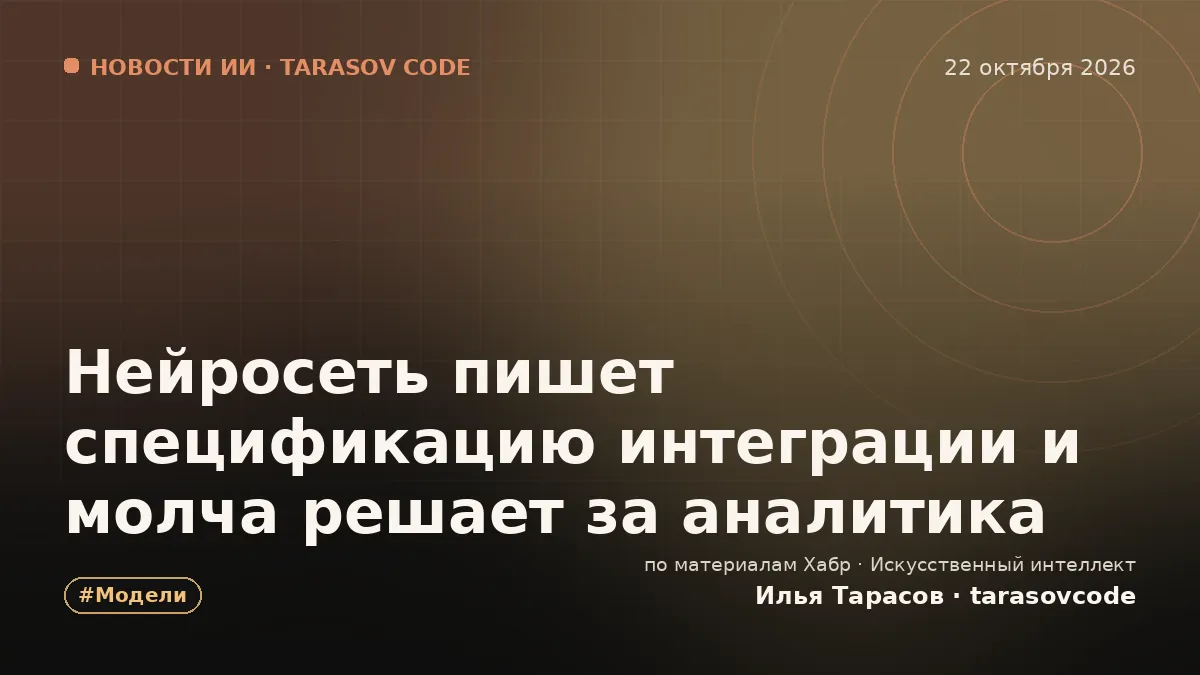 Нейросеть пишет спецификацию интеграции и молча решает за аналитика