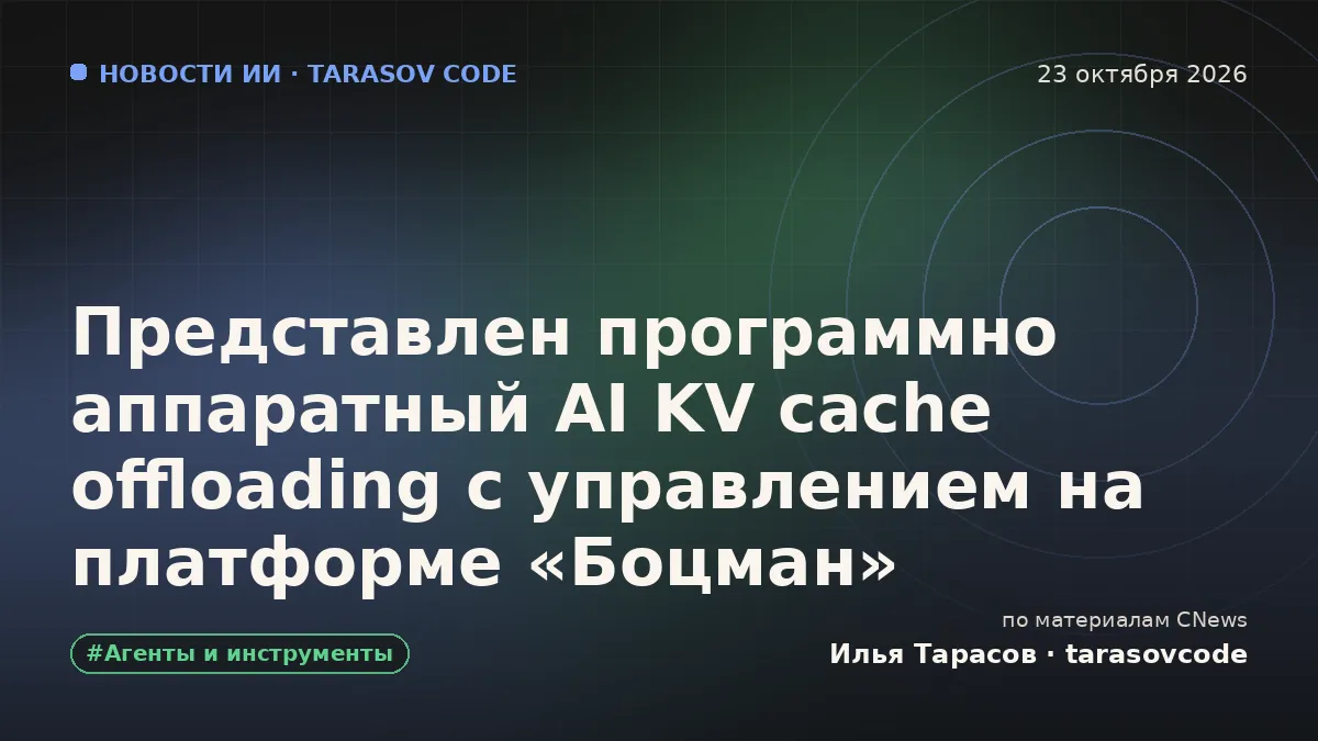 Представлен программно аппаратный AI KV cache offloading с управлением на платформе «Боцман»