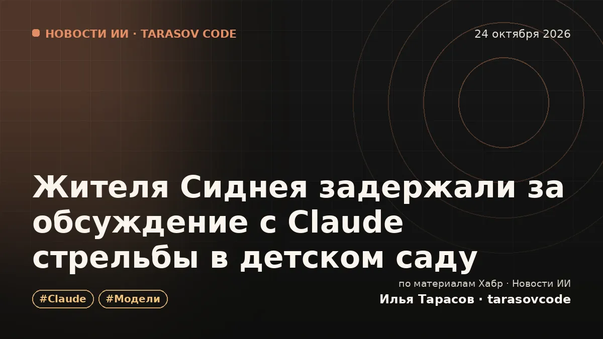 Жителя Сиднея задержали за обсуждение с Claude стрельбы в детском саду
