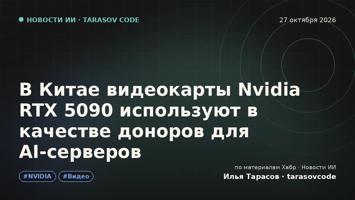В Китае видеокарты Nvidia RTX 5090 используют в качестве доноров для AI‑серверов