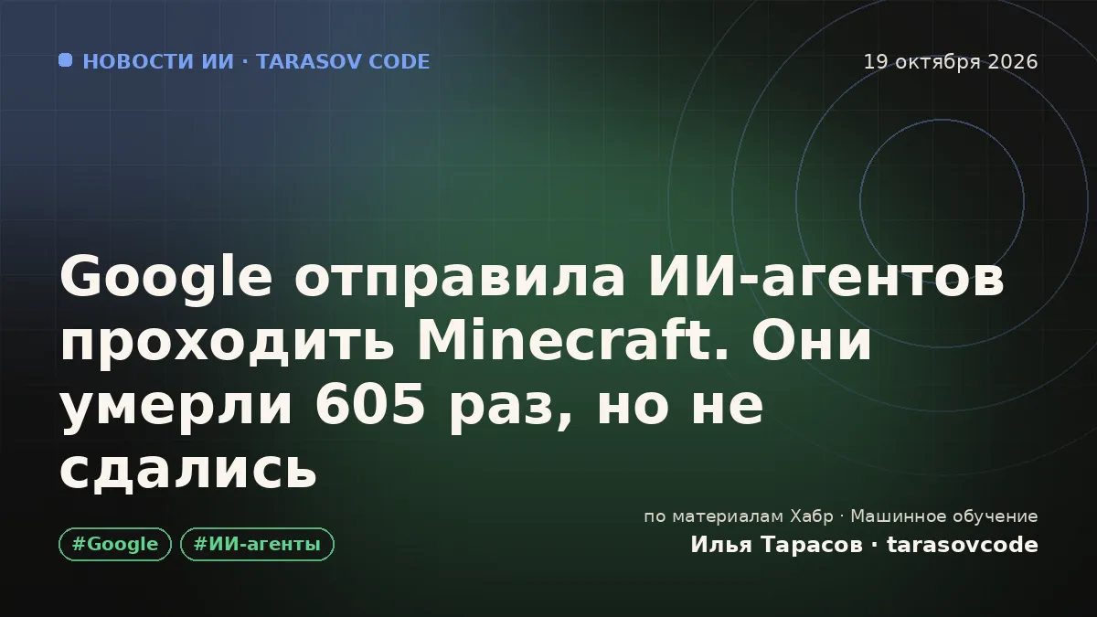 Google отправила ИИ-агентов проходить Minecraft. Они умерли 605 раз, но не сдались