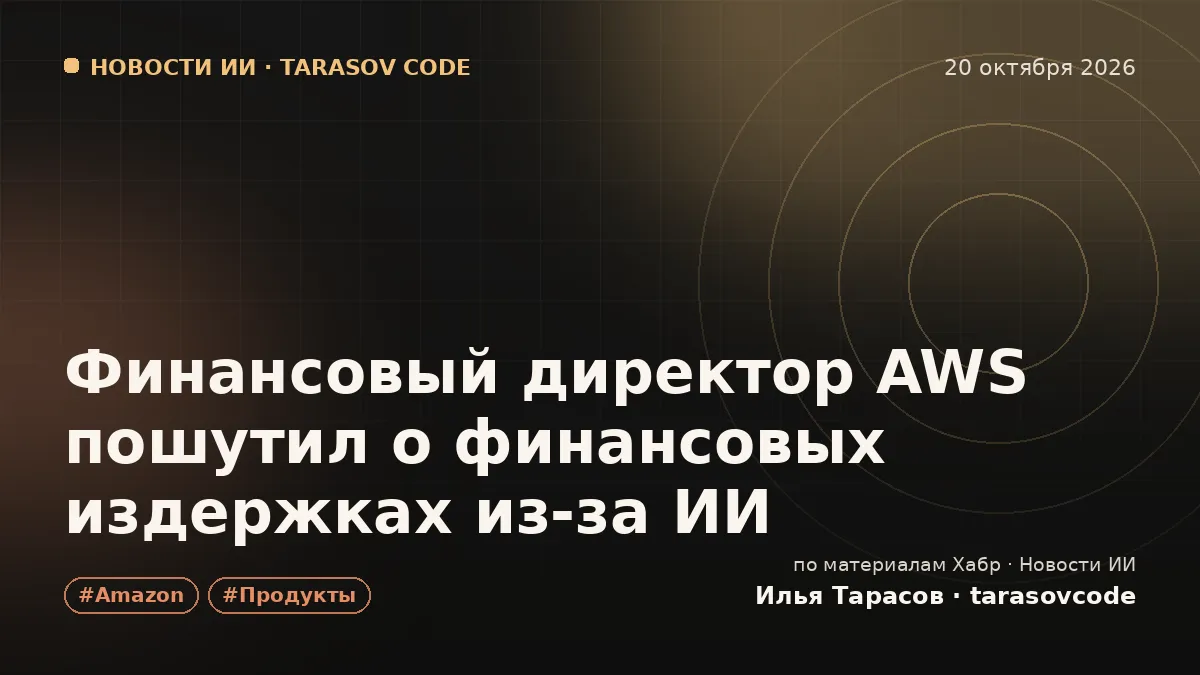 Финансовый директор AWS пошутил о финансовых издержках из‑за ИИ