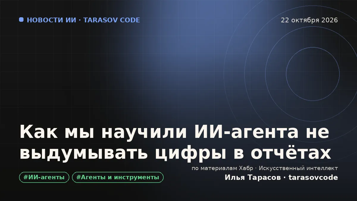 Как мы научили ИИ-агента не выдумывать цифры в отчётах