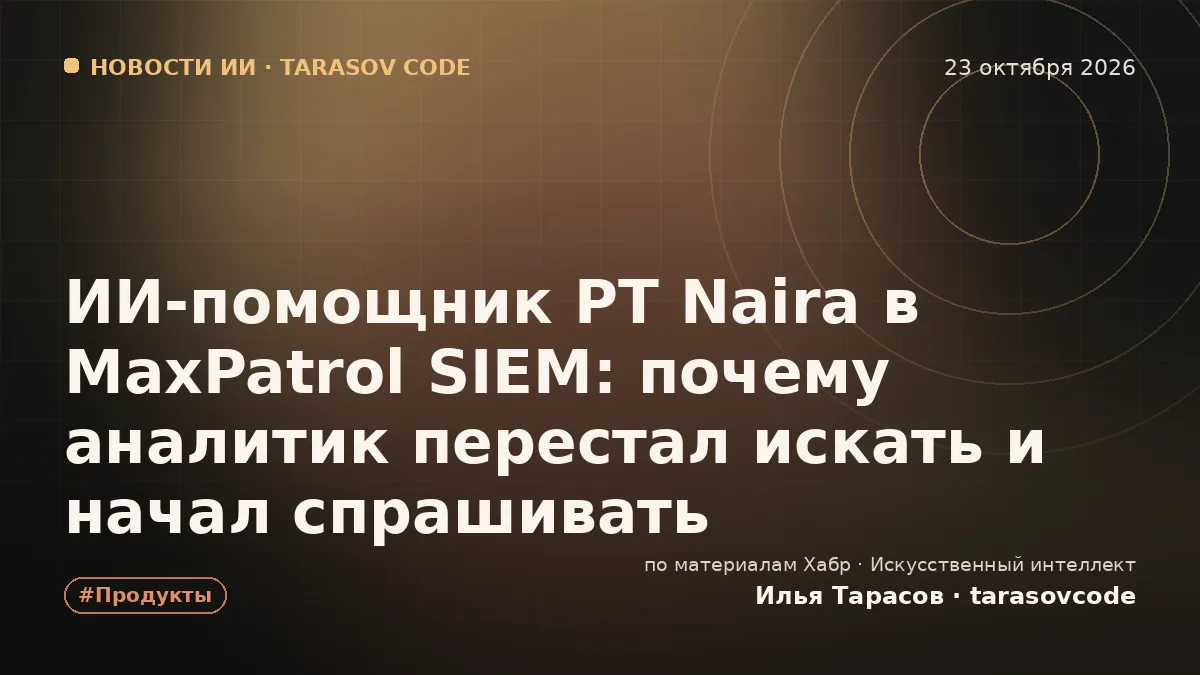 ИИ-помощник PT Naira в MaxPatrol SIEM: почему аналитик перестал искать и начал спрашивать