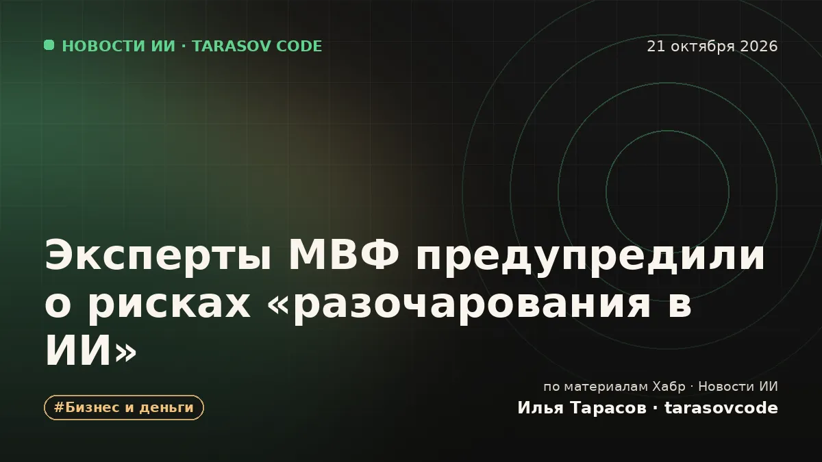 Эксперты МВФ предупредили о рисках «разочарования в ИИ»