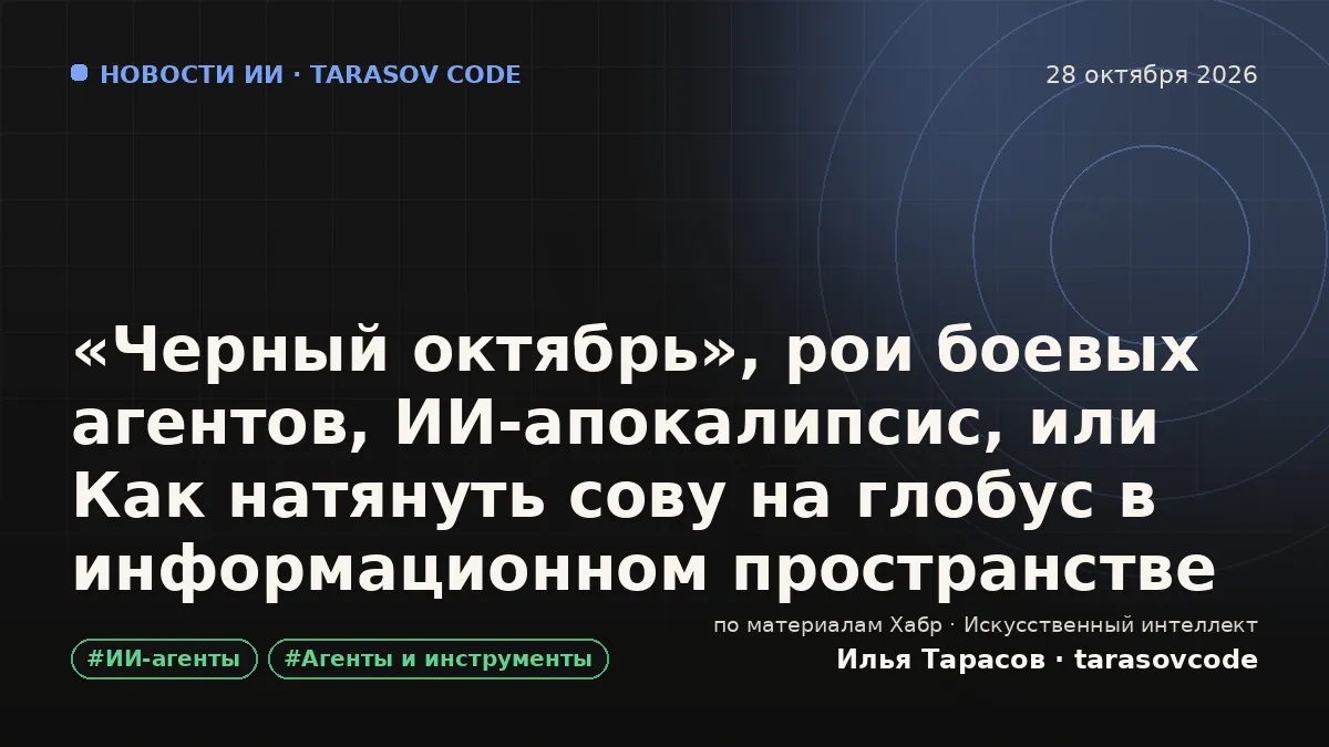 «Черный октябрь», рои боевых агентов, ИИ-апокалипсис, или Как натянуть сову на глобус в информационном пространстве