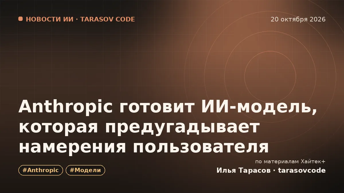 Anthropic готовит ИИ-модель, которая предугадывает намерения пользователя