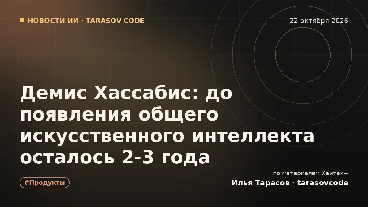 Демис Хассабис: до появления общего искусственного интеллекта осталось 2-3 года