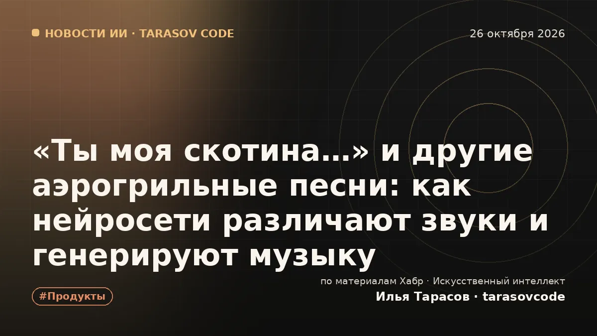 «Ты моя скотина…» и другие аэрогрильные песни: как нейросети различают звуки и генерируют музыку