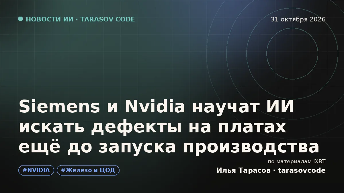 Siemens и Nvidia научат ИИ искать дефекты на платах ещё до запуска производства