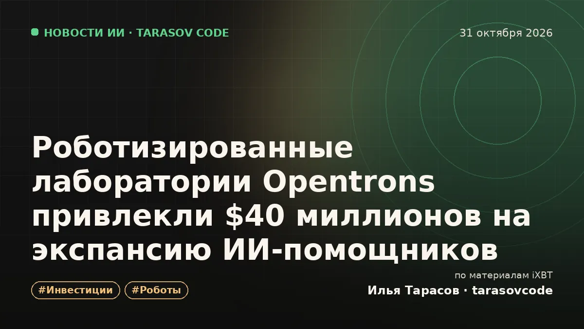 Роботизированные лаборатории Opentrons привлекли $40 миллионов на экспансию ИИ-помощников