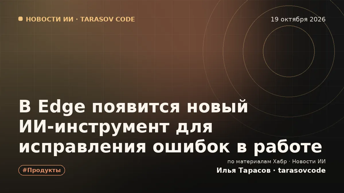 В Edge появится новый ИИ‑инструмент для исправления ошибок в работе