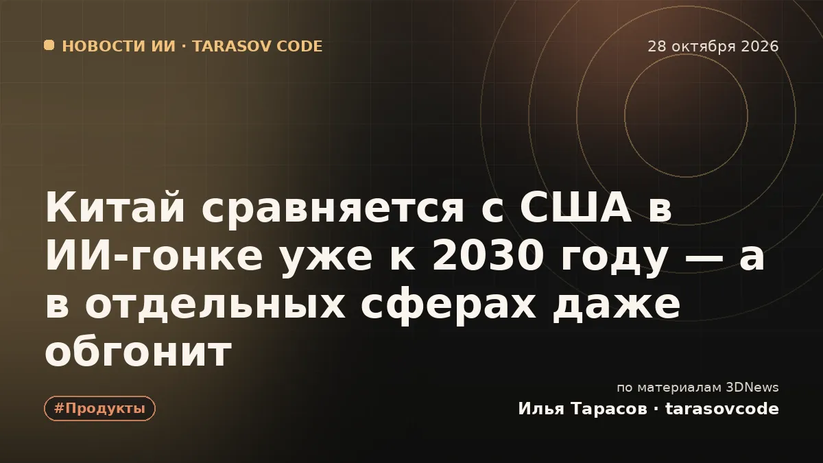 Китай сравняется с США в ИИ-гонке уже к 2030 году — а в отдельных сферах даже обгонит