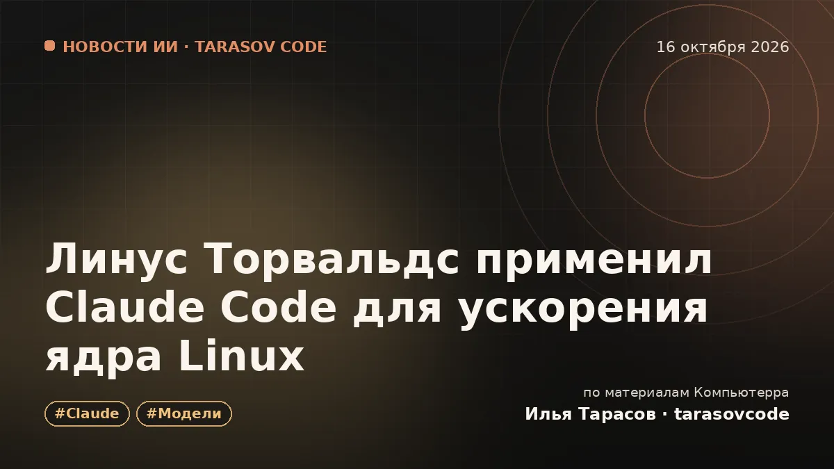 Линус Торвальдс применил Claude Code для ускорения ядра Linux