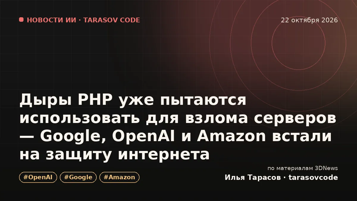 Дыры PHP уже пытаются использовать для взлома серверов — Google, OpenAI и Amazon встали на защиту интернета