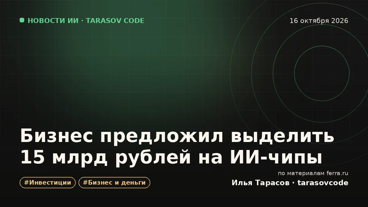 Бизнес предложил выделить 15 млрд рублей на ИИ-чипы
