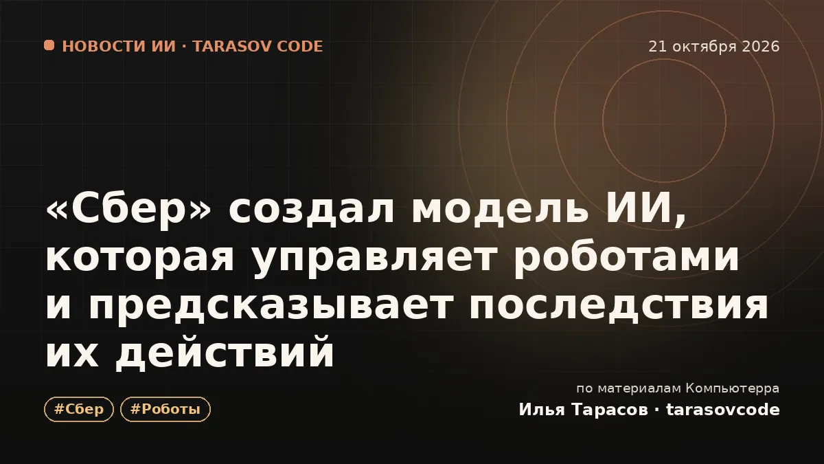 «Сбер» создал модель ИИ, которая управляет роботами и предсказывает последствия их действий