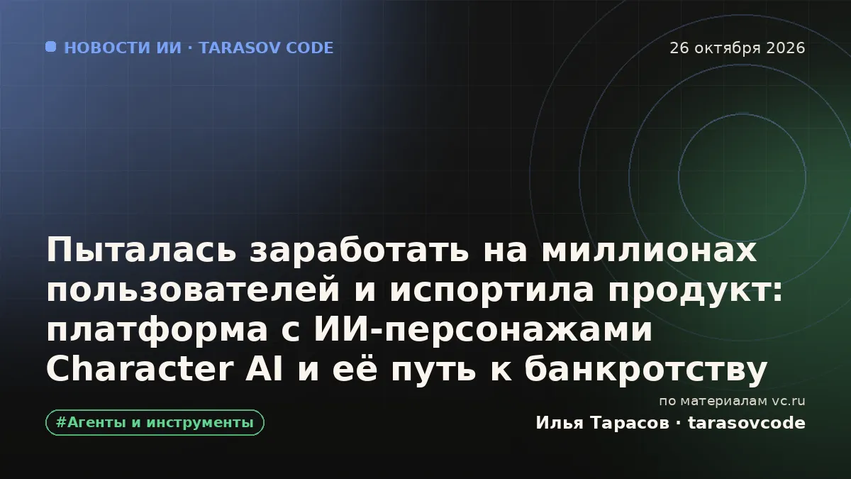 Пыталась заработать на миллионах пользователей и испортила продукт: платформа с ИИ-персонажами Character AI и её путь к банкротству