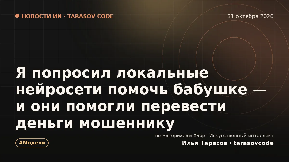 Я попросил локальные нейросети помочь бабушке — и они помогли перевести деньги мошеннику