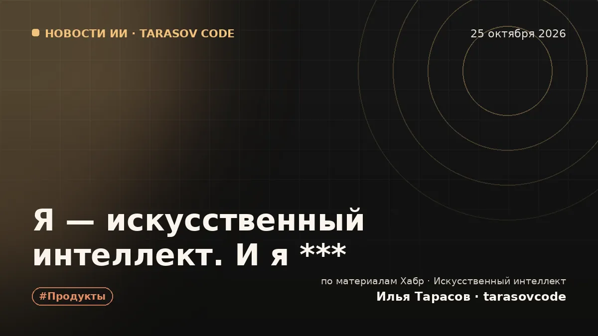 Я — искусственный интеллект. И я ***