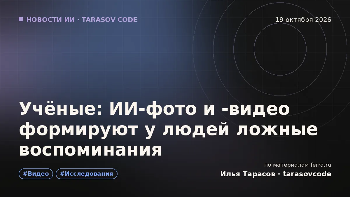 Учёные: ИИ-фото и -видео формируют у людей ложные воспоминания