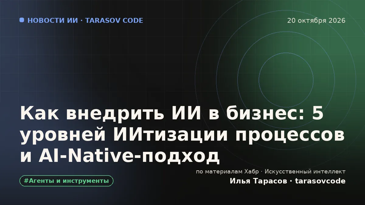 Как внедрить ИИ в бизнес: 5 уровней ИИтизации процессов и AI-Native-подход