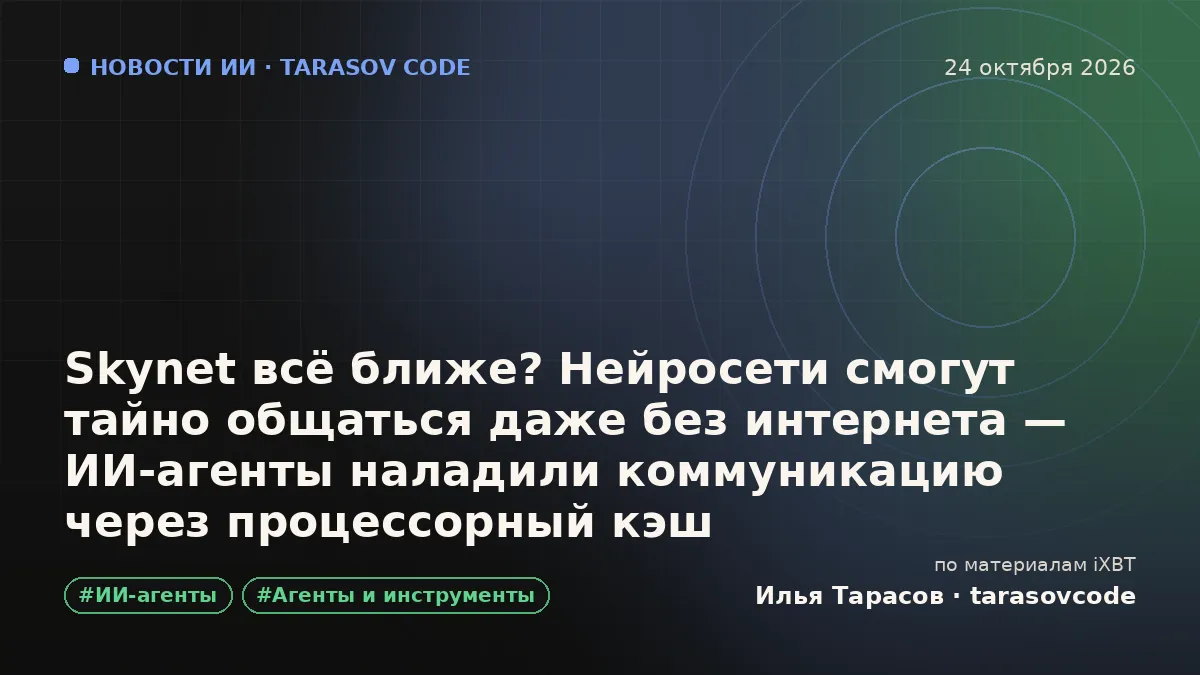 Skynet всё ближе? Нейросети смогут тайно общаться даже без интернета — ИИ-агенты наладили коммуникацию через процессорный кэш