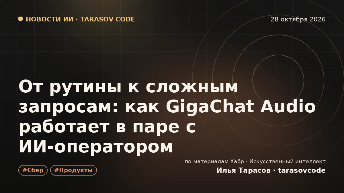 От рутины к сложным запросам: как GigaChat Audio работает в паре с ИИ‑оператором