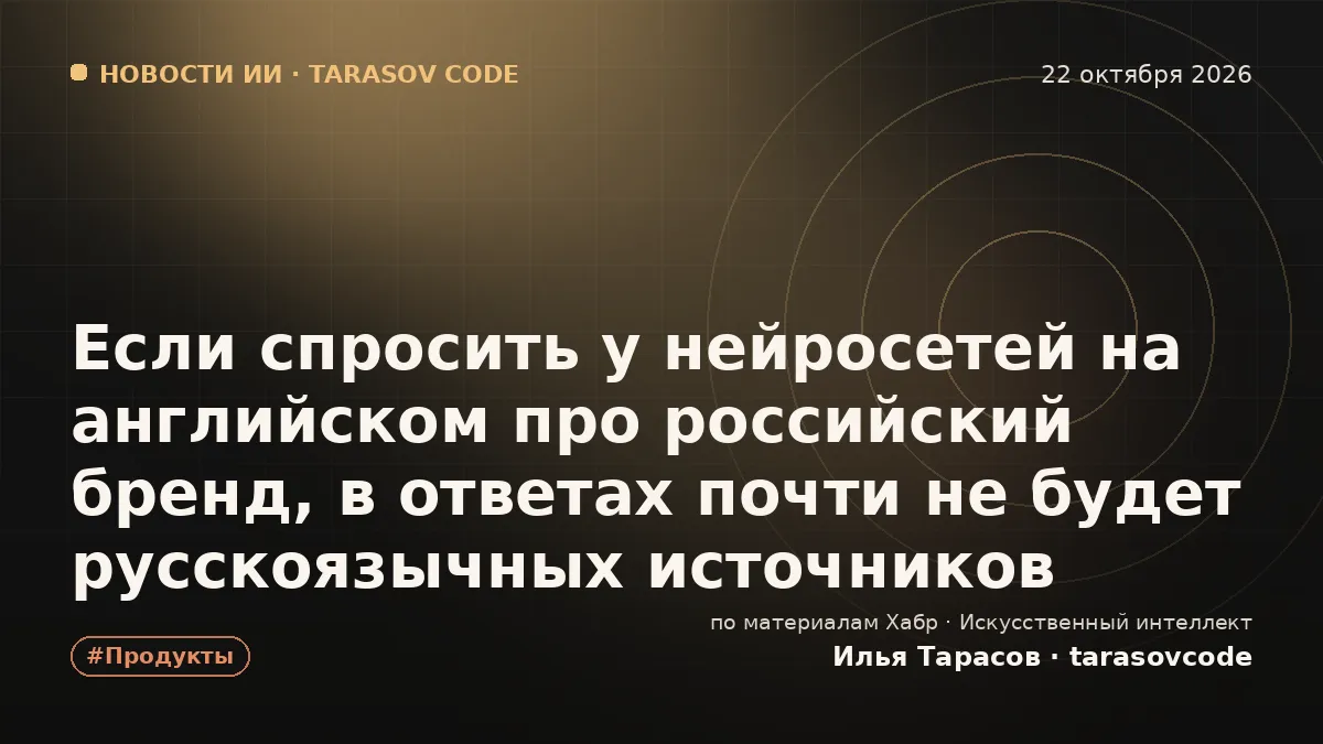 Если спросить у нейросетей на английском про российский бренд, в ответах почти не будет русскоязычных источников