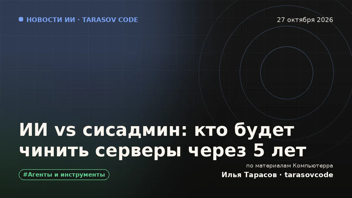 ИИ vs сисадмин: кто будет чинить серверы через 5 лет