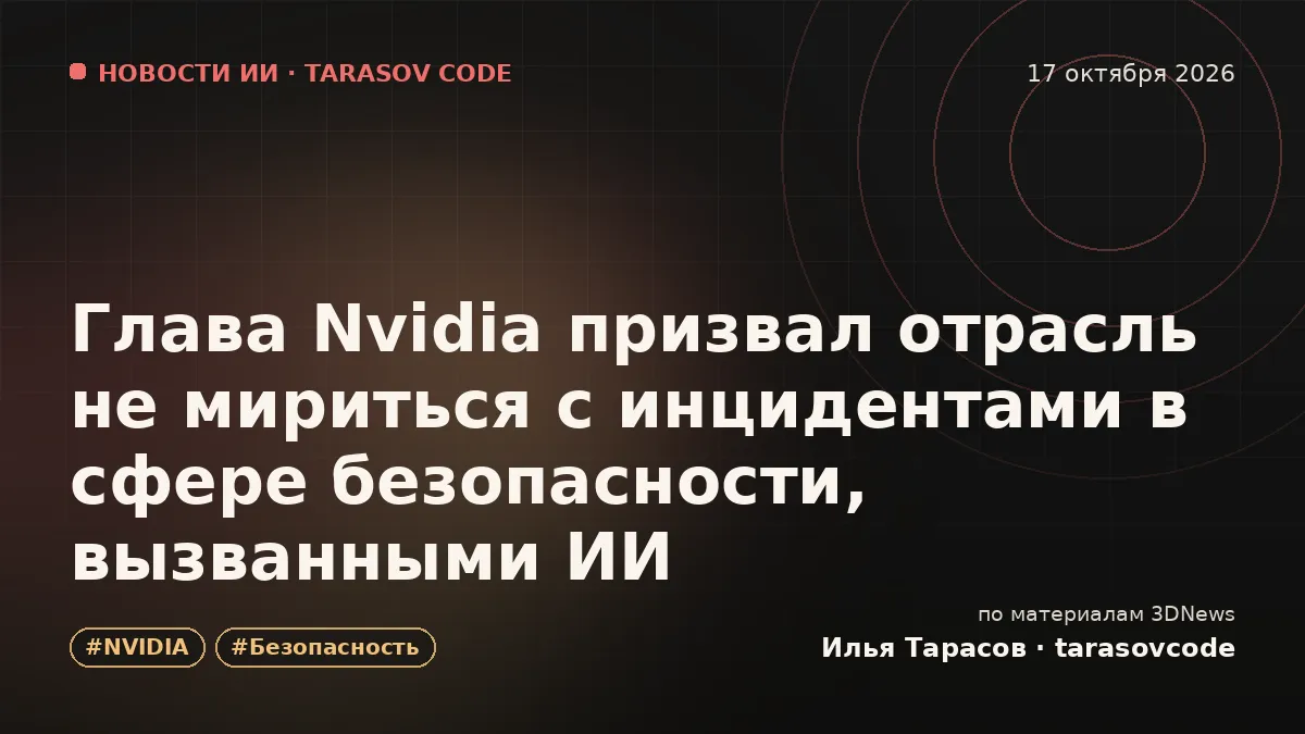 Глава Nvidia призвал отрасль не мириться с инцидентами в сфере безопасности, вызванными ИИ