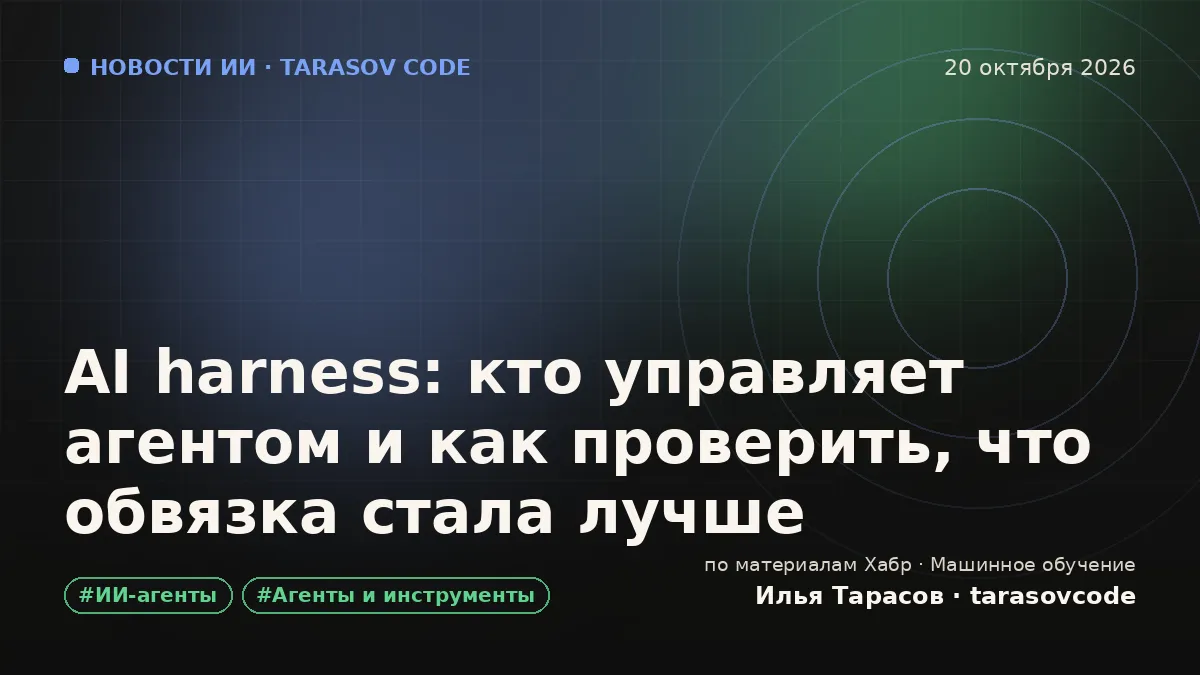 AI harness: кто управляет агентом и как проверить, что обвязка стала лучше