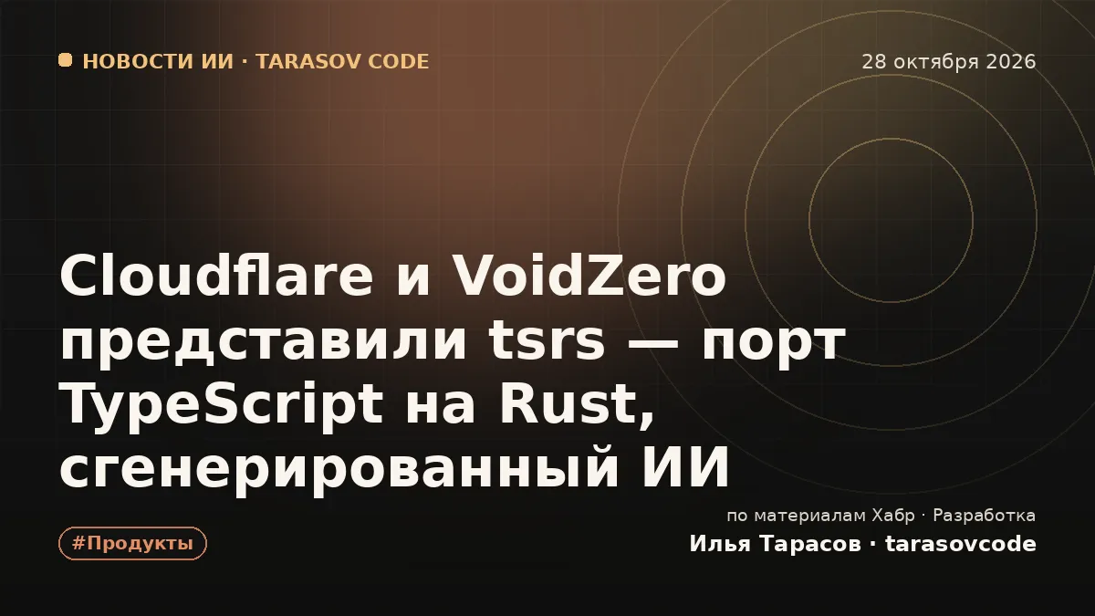 Cloudflare и VoidZero представили tsrs — порт TypeScript на Rust, сгенерированный ИИ