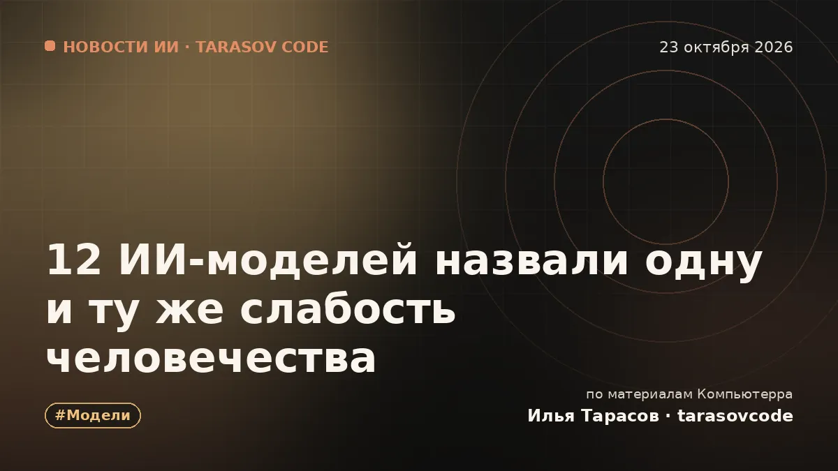 12 ИИ-моделей назвали одну и ту же слабость человечества