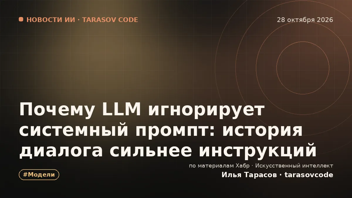 Почему LLM игнорирует системный промпт: история диалога сильнее инструкций