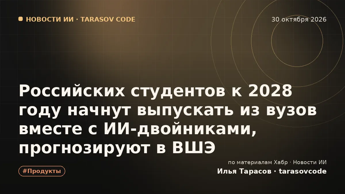 Российских студентов к 2028 году начнут выпускать из вузов вместе с ИИ‑двойниками, прогнозируют в ВШЭ